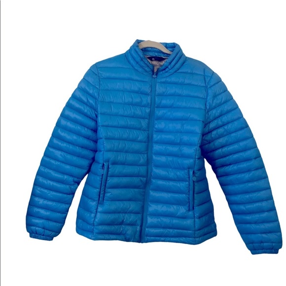 Jackets & Blazers - Spire by Galaxy Vibrant Ocean Blue Waterproof Puffer Jacket Size XL